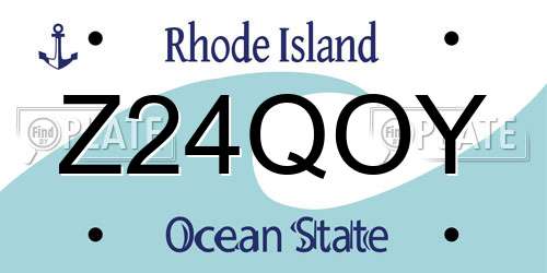 Z24QOY Rhode Island License Plate