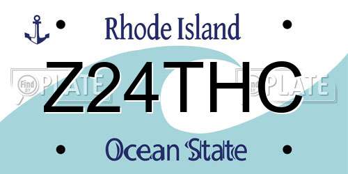 Z24THC Rhode Island License Plate