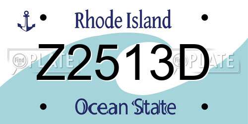 Z2513D Rhode Island License Plate