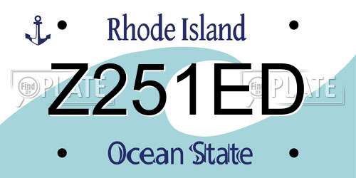 Z251ED Rhode Island License Plate