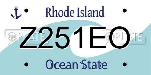 Z251EO Rhode Island License Plate