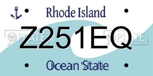 Z251EQ Rhode Island License Plate