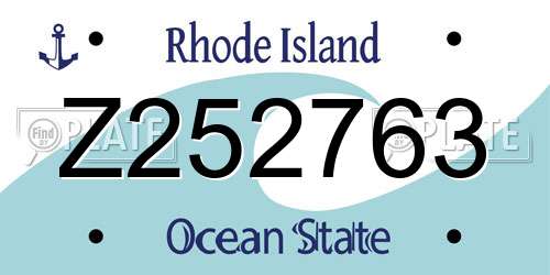 Z252763 Rhode Island License Plate