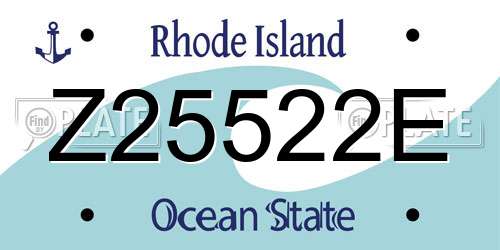 Z25522E Rhode Island License Plate