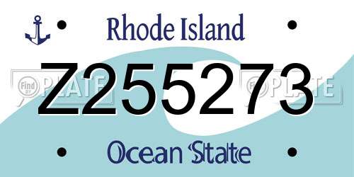 Z255273 Rhode Island License Plate