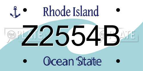Z2554B Rhode Island License Plate