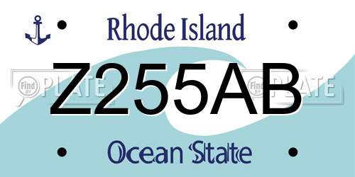 Z255AB Rhode Island License Plate