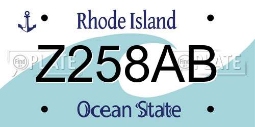 Z258AB Rhode Island License Plate