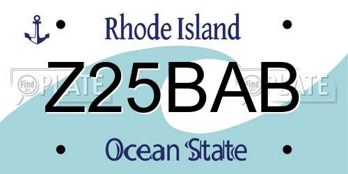 Z25BAB Rhode Island License Plate