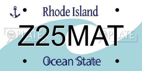 Z25MAT Rhode Island License Plate