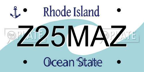 Z25MAZ Rhode Island License Plate