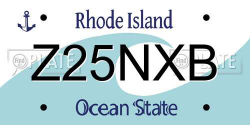 Z25NXB Rhode Island License Plate