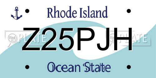 Z25PJH Rhode Island License Plate