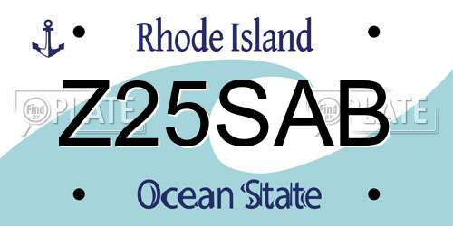 Z25SAB Rhode Island License Plate