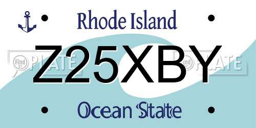 Z25XBY Rhode Island License Plate