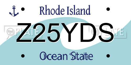 Z25YDS Rhode Island License Plate