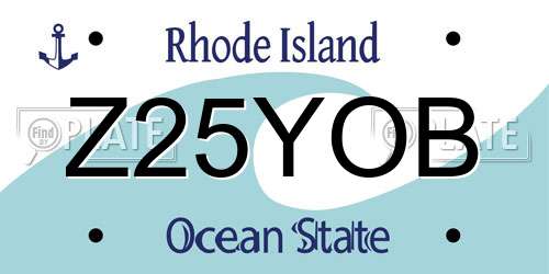 Z25YOB Rhode Island License Plate