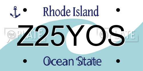 Z25YOS Rhode Island License Plate