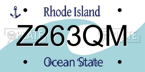 Z263QM Rhode Island License Plate