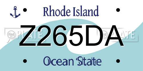 Z265DA Rhode Island License Plate