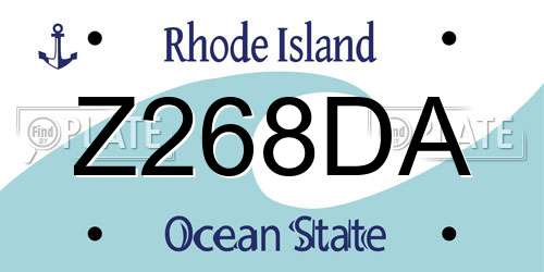 Z268DA Rhode Island License Plate