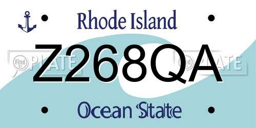 Z268QA Rhode Island License Plate