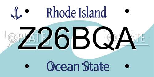 Z26BQA Rhode Island License Plate