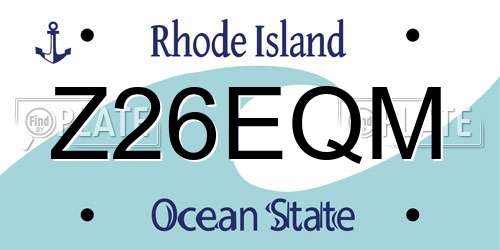 Z26EQM Rhode Island License Plate