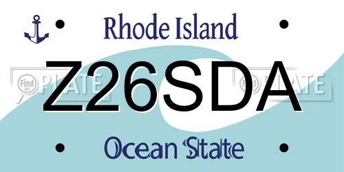 Z26SDA Rhode Island License Plate