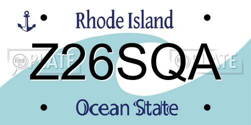 Z26SQA Rhode Island License Plate