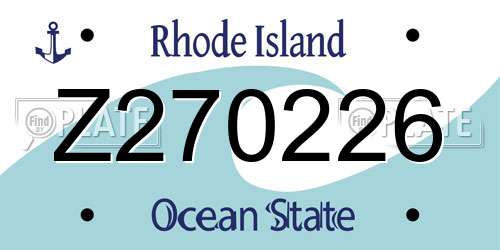 Z270226 Rhode Island License Plate