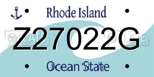 Z27022G Rhode Island License Plate