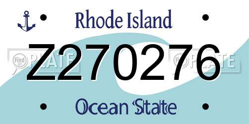 Z270276 Rhode Island License Plate