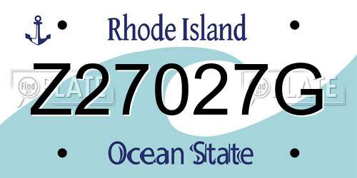 Z27027G Rhode Island License Plate