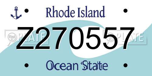 Z270557 Rhode Island License Plate