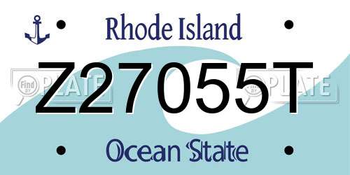Z27055T Rhode Island License Plate