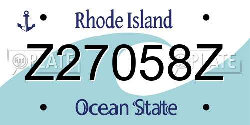 Z27058Z Rhode Island License Plate