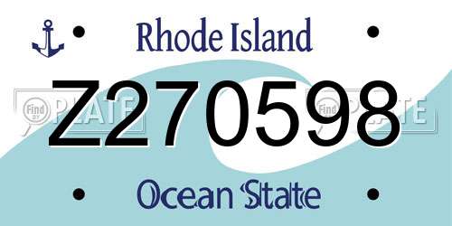 Z270598 Rhode Island License Plate