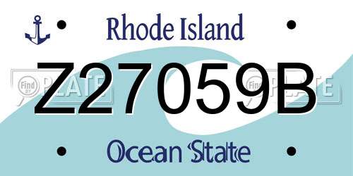 Z27059B Rhode Island License Plate