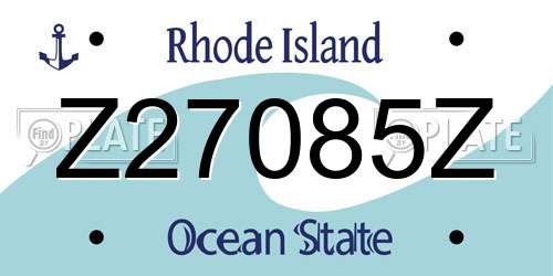 Z27085Z Rhode Island License Plate