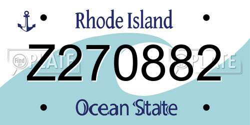 Z270882 Rhode Island License Plate