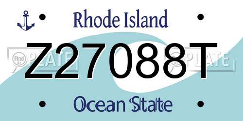 Z27088T Rhode Island License Plate