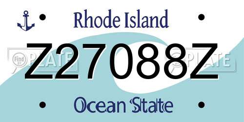 Z27088Z Rhode Island License Plate