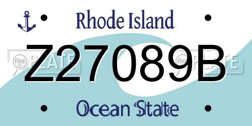 Z27089B Rhode Island License Plate