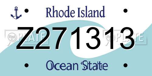 Z271313 Rhode Island License Plate