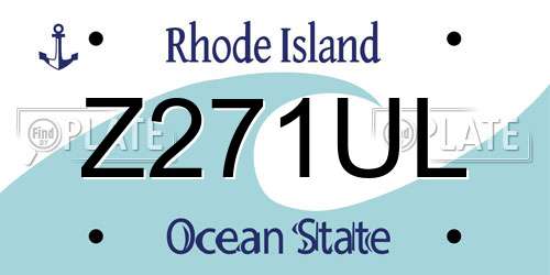 Z271UL Rhode Island License Plate