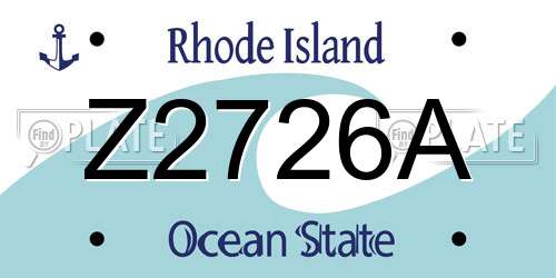 Z2726A Rhode Island License Plate