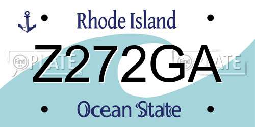 Z272GA Rhode Island License Plate