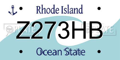 Z273HB Rhode Island License Plate