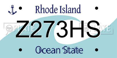 Z273HS Rhode Island License Plate